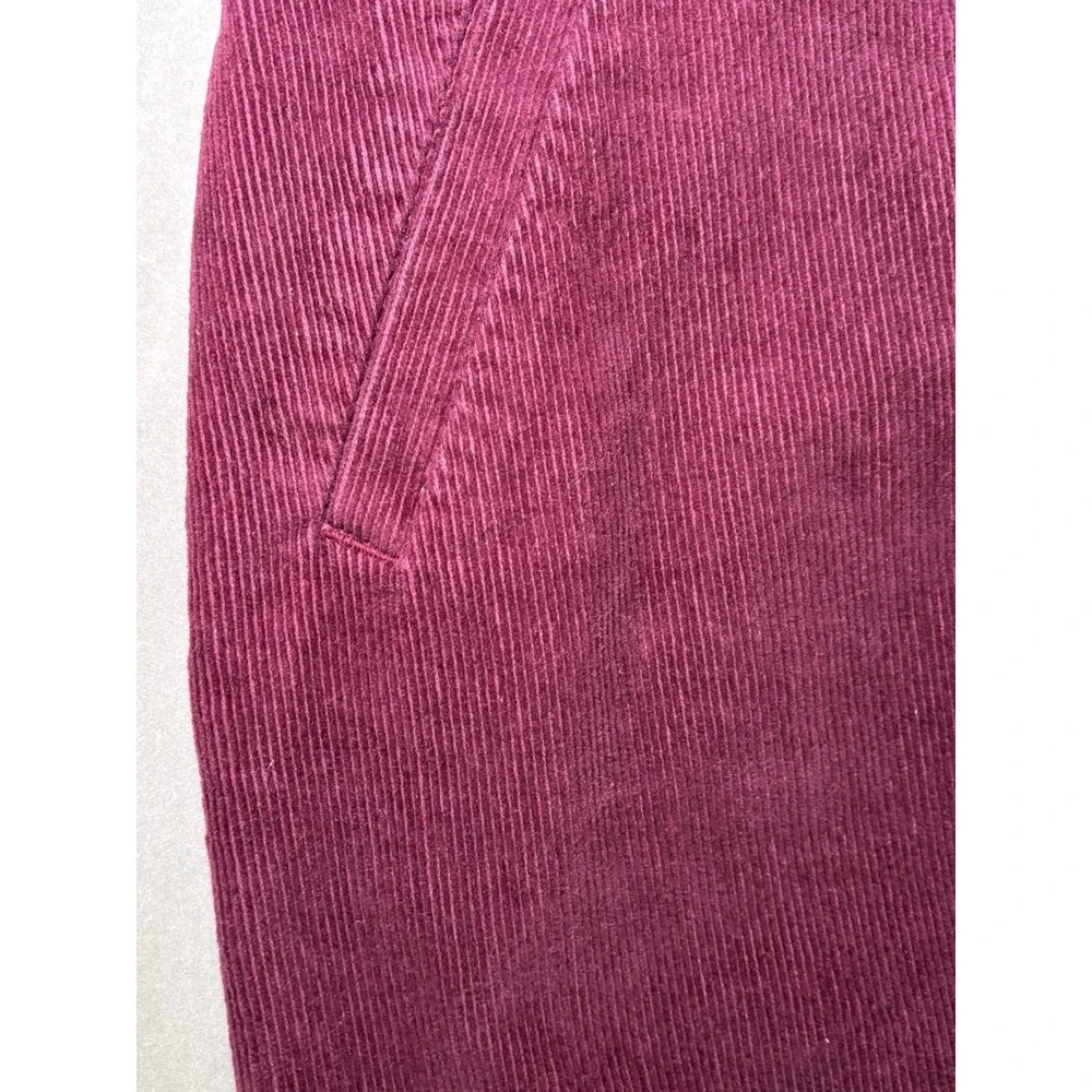 LOFT Petite 12P Berry Corduroy Skirt A Line Knee Length Stretch Wine Color - Picture 2 of 7